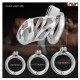 Zinc Alloy Invisible Lock Chastity Cage with 3 Active Rings & Keys for Men Penis Exercise and Abstinence | Silvery