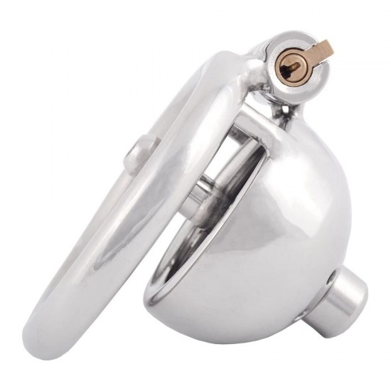 Stainless Steel Male Chastity Male Virginity Lock Cock Cage with Tube (1.57 inch / 40mm)